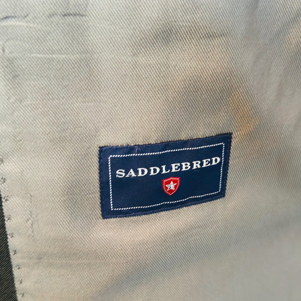 Saddlebred Mens Blazer Jacket Charcoal Grey 46R Two Button Vented sport coat - Picture 8 of 9